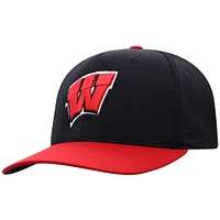 Men's Top of the World  Black Wisconsin Badgers Reflex Fitted Hat