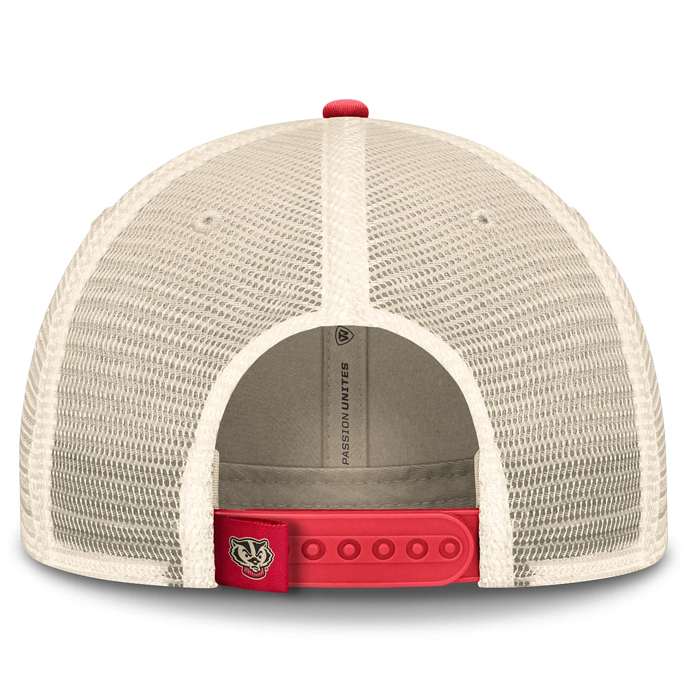 Men's Top of the World Red/Black Wisconsin Badgers Off-Road Trucker Adjustable Hat