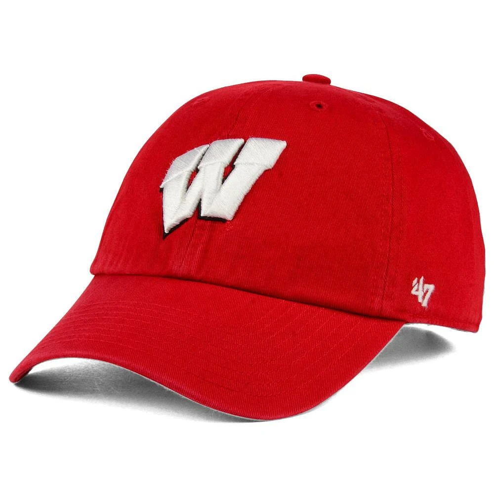 Casquette ajustable Clean Up '47 Red Wisconsin Badgers pour hommes