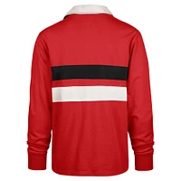 Polo de rugby à manches longues Clubhouse Knox Thames '47 rouge Wisconsin Badgers pour homme