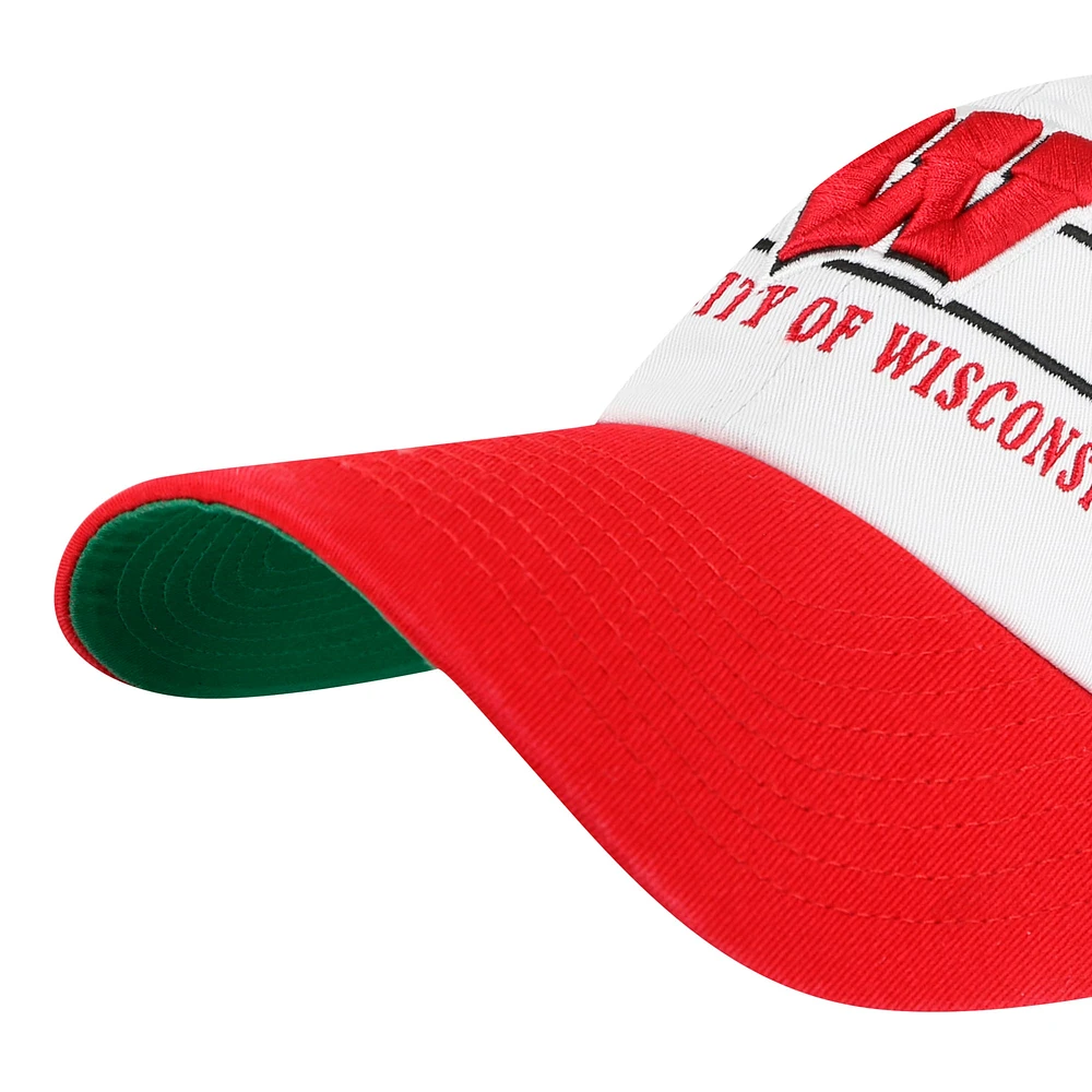 Men's '47 White Wisconsin Badgers Gridiron Clean Up Adjustable Hat