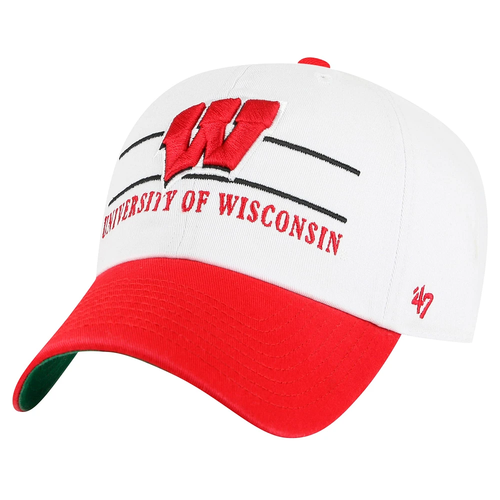 Casquette ajustable blanche Wisconsin Badgers Gridiron Clean Up '47 pour homme