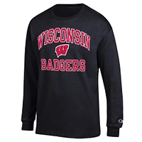 Men's Champion Black Wisconsin Badgers High Motor Long Sleeve T-Shirt