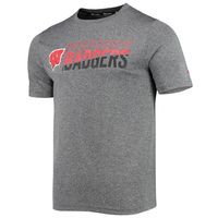 Men's Champion Gray Wisconsin Badgers Slash Stack T-Shirt