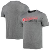 Men's Champion Gray Wisconsin Badgers Slash Stack T-Shirt