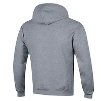 Men's Champion Heather Gray Wisconsin Badgers Arch Pill Pullover Hoodie