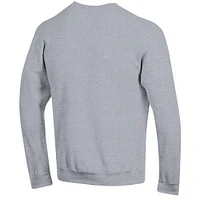 Men's Champion  Heather Gray Wisconsin Badgers Basic Arch Fleece Pullover Sweatshirt