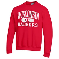 Men's Champion Red Wisconsin Badgers Arch Pill Sweatshirt