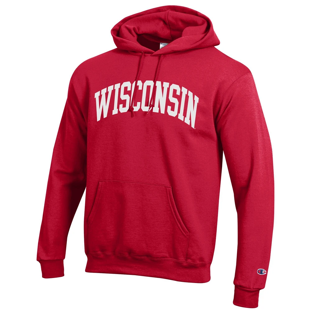 Sweat à capuche en polaire Basic Arch pour homme Champion Red Wisconsin Badgers