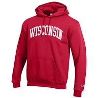 Sweat à capuche en polaire Basic Arch pour homme Champion Red Wisconsin Badgers