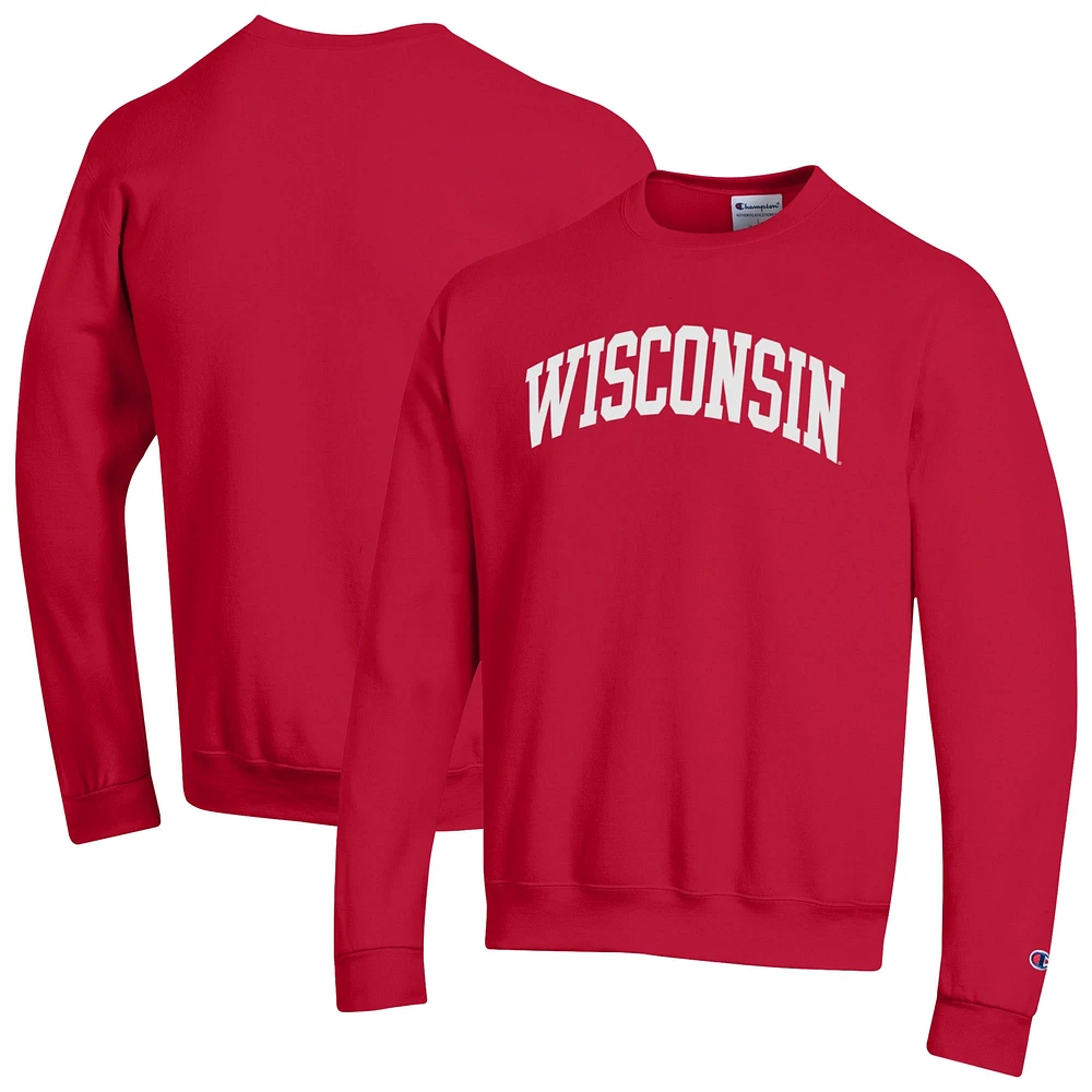Sweat-shirt en polaire Champion Red Wisconsin Badgers Basic Arch pour homme