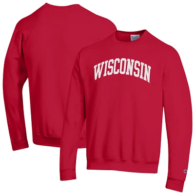 Sweat-shirt en polaire Champion Red Wisconsin Badgers Basic Arch pour homme
