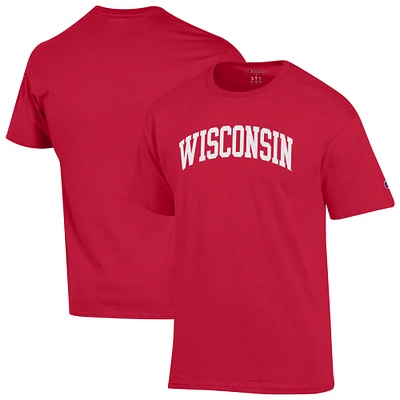 Men's Champion  Red Wisconsin Badgers Basic Arch T-Shirt
