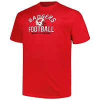 T-shirt avec casque de football pour hommes Champion Red Wisconsin Badgers Big & Tall