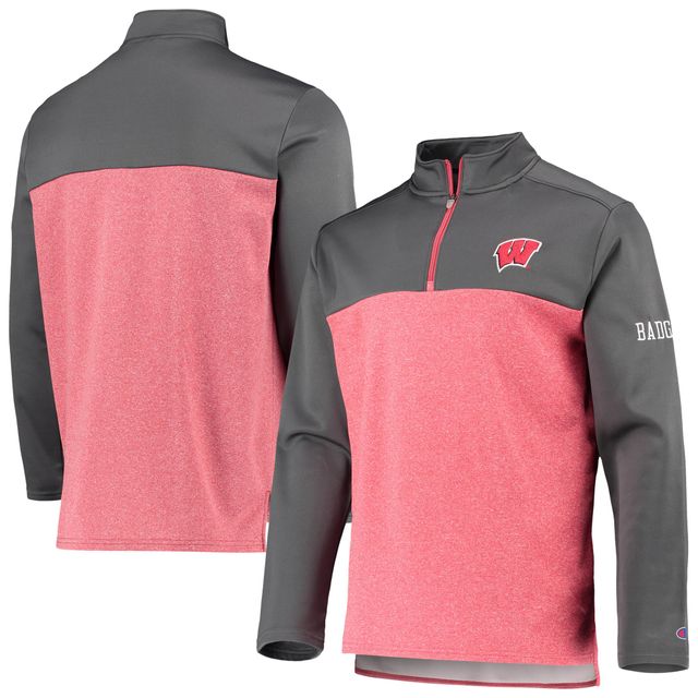 Veste à glissière quart-zip Gameday Badgers du Wisconsin pour hommes, rouge champion