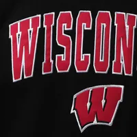 Men's Colosseum Black Wisconsin Badgers Arch & Logo Crew Neck Sweatshirt