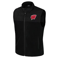 Men's Colosseum  Black Wisconsin Badgers Block The Sun Full-Zip Vest