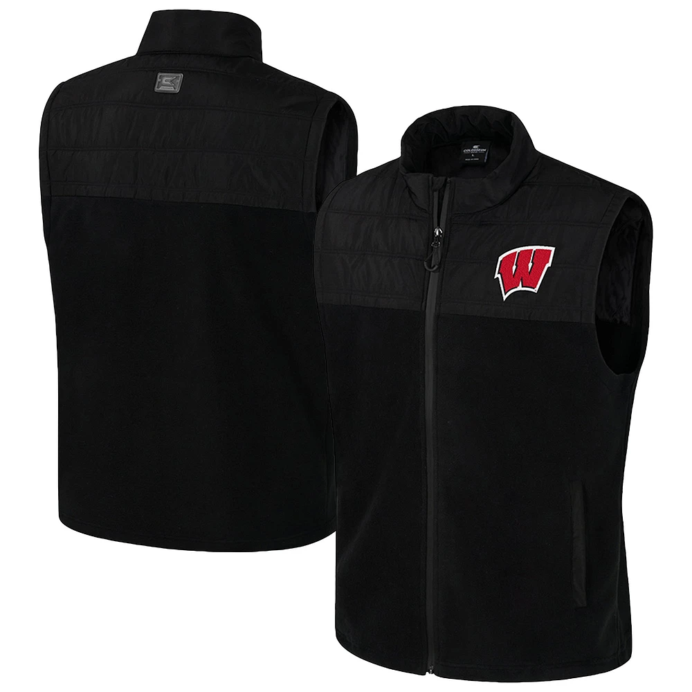 Gilet zippé noir pour homme Colosseum Wisconsin Badgers Block The Sun