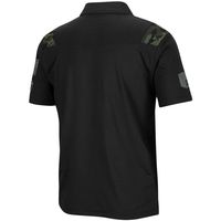 Men's Colosseum Black Wisconsin Badgers OHT Military Appreciation Sierra Polo