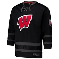 Men's Colosseum Black Wisconsin Badgers On The Ice Hockey Jersey