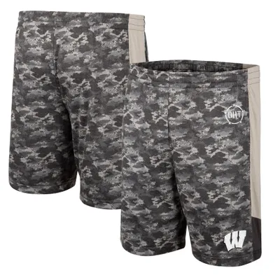 Wisconsin Badgers Colosseum OHT Military Appreciation Terminal Shorts - Camo