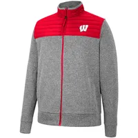 Veste Colosseum Charcoal/Red Wisconsin Badgers Putter Herringbone pour homme