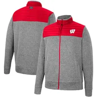 Veste Colosseum Charcoal/Red Wisconsin Badgers Putter Herringbone pour homme