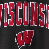 Men's Colosseum Charcoal Wisconsin Badgers Arch & Logo Crew Neck Sweatshirt