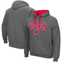 Men's Colosseum Charcoal Wisconsin Badgers Big & Tall Arch Logo 2.0 Pullover Hoodie