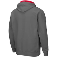 Men's Colosseum Charcoal Wisconsin Badgers Big & Tall Full-Zip Hoodie