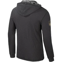 Sweat à capuche Henley pour hommes Colosseum Charcoal Wisconsin Badgers OHT Military Appréciation