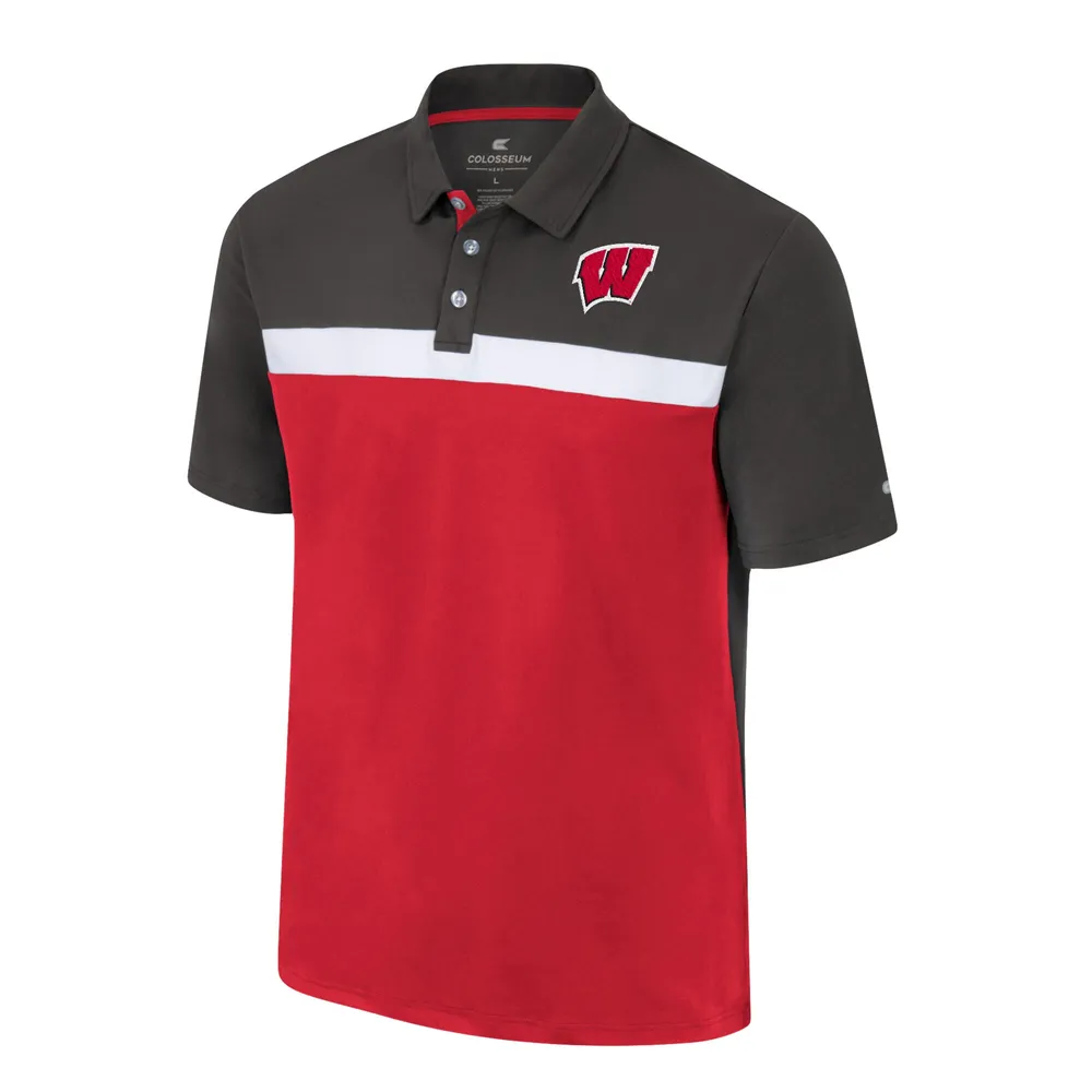 Colosseum Charcoal Wisconsin Badgers Two Yutes Polo Homme