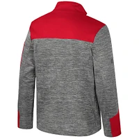 Veste zippée complète pour homme Colosseum gris/rouge Wisconsin Badgers Guard