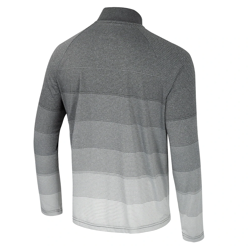 Coupe-vent raglan à glissière quart de tour en maille rayée AI pour hommes Colosseum Gray Wisconsin Badgers