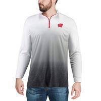 Men's Colosseum Gray Wisconsin Badgers Magic Team Logo Quarter-Zip Jacket