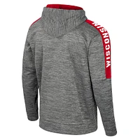 Men's Colosseum Heather Gray Wisconsin Badgers Dozer Pullover Hoodie