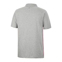 Men's Colosseum Red/Heather Gray Wisconsin Badgers Caddie Lightweight Polo