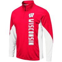 Men's Colosseum Red Wisconsin Badgers Bart Windshirt Quarter-Zip Pullover Jacket