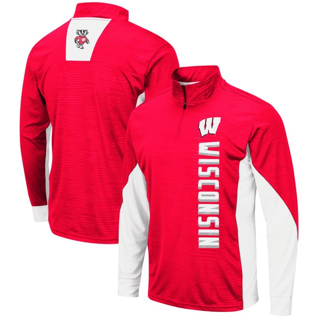 Colosseum Red Wisconsin Badgers Bart Windshirt Quarter-Zip Pullover Jacket