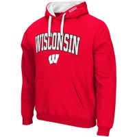 Men's Colosseum Red Wisconsin Badgers Big & Tall Arch Logo 2.0 Pullover Hoodie