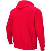 Men's Colosseum Red Wisconsin Badgers Big & Tall Arch Logo 2.0 Pullover Hoodie