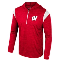 Men's Colosseum Red Wisconsin Badgers Dozer Half-Zip Windshirt