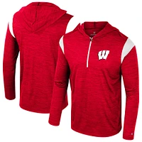 Men's Colosseum Red Wisconsin Badgers Dozer Half-Zip Windshirt