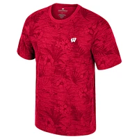 T-shirt à imprimé floral pour homme Colosseum Red Wisconsin Badgers