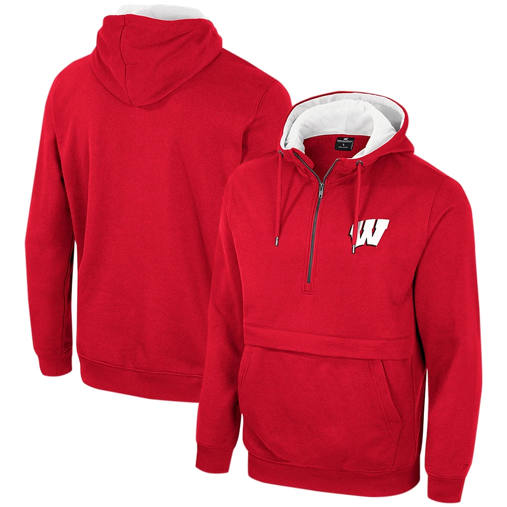 Sweat à capuche demi-zippé Colosseum Wisconsin Badgers pour hommes