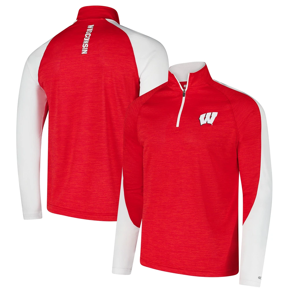 Haut à quart de zip Langmore Colosseum Red Wisconsin Badgers pour hommes