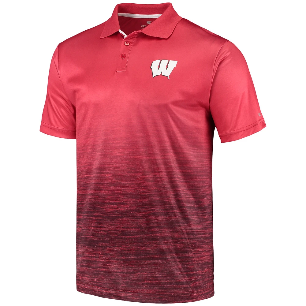 Men's Colosseum Red Wisconsin Badgers Marshall Polo