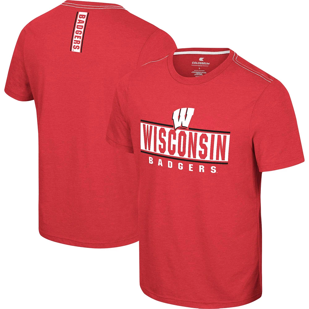 Men's Colosseum  Red Wisconsin Badgers No Problemo T-Shirt