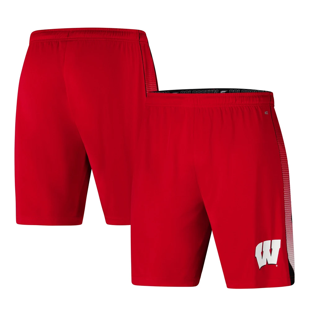 Short en ligne Colosseum Red Wisconsin Badgers pour hommes