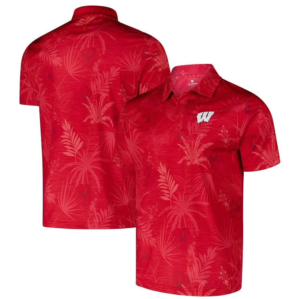 Polo Colosseum Rouge Wisconsin Badgers Palms pour hommes